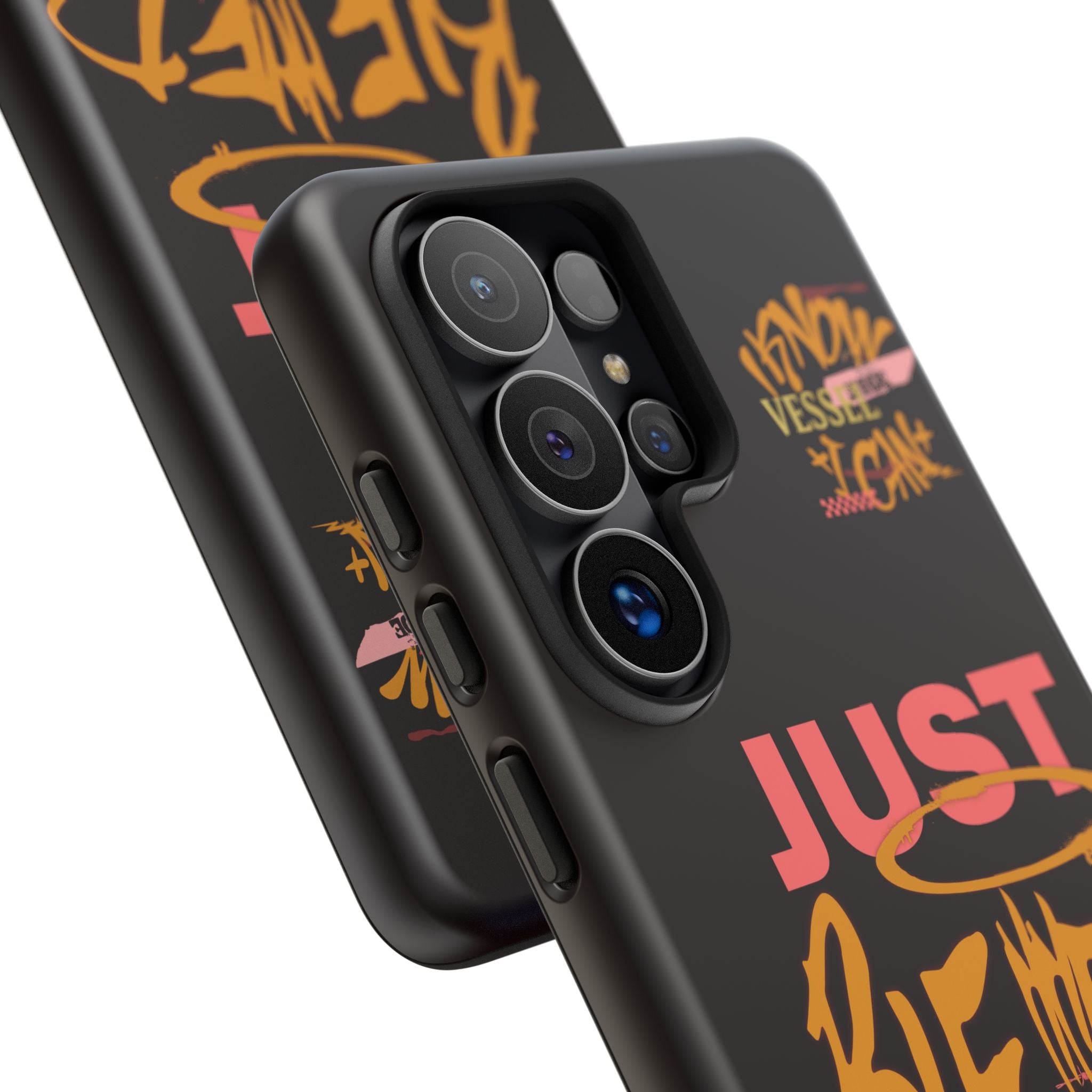 Phone Case — "Just Blessed" Bold Typographic Black Protective Case