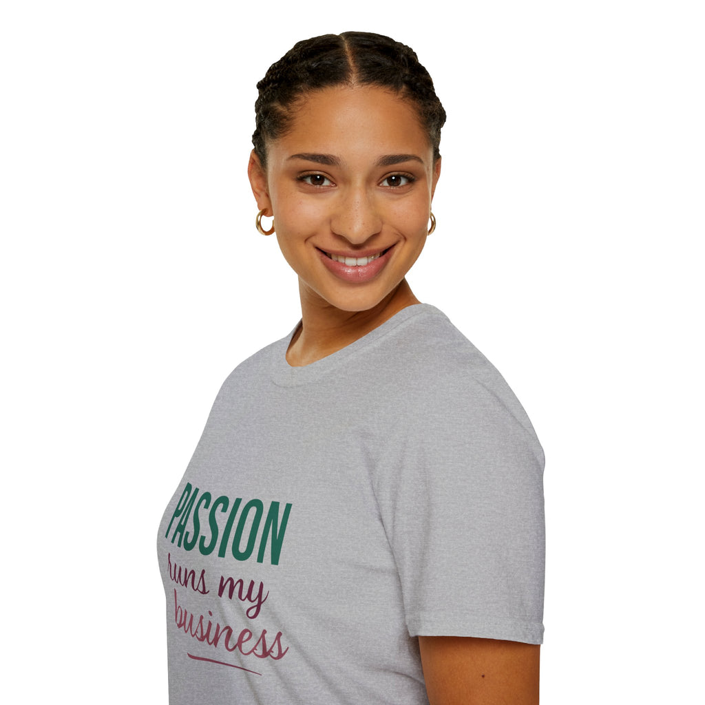 Passion Runs My Business T-Shirt - Scripture Back Design