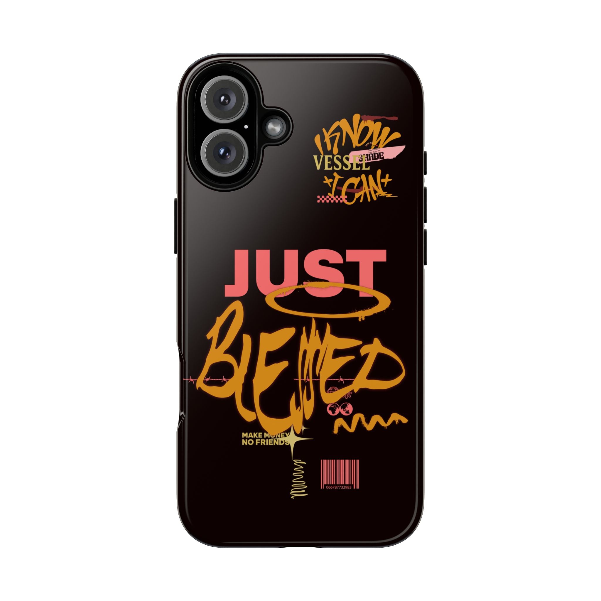 "Just Blessed" Bold Graffiti Typographic Protective Phone Case