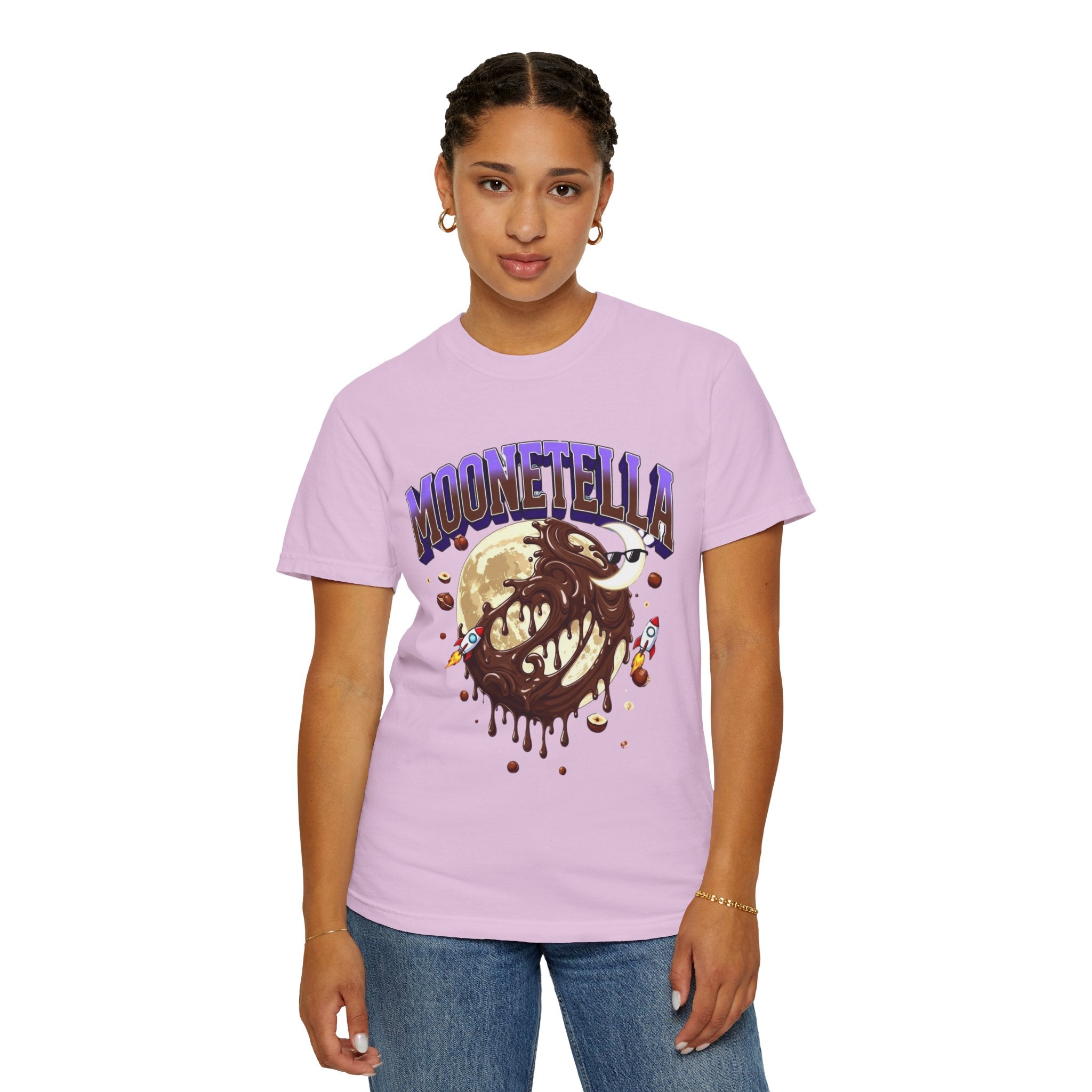 Moonetella T-Shirt — Retro Space Chocolate Moon Graphic Tee (Artemis II Mission Tribute)