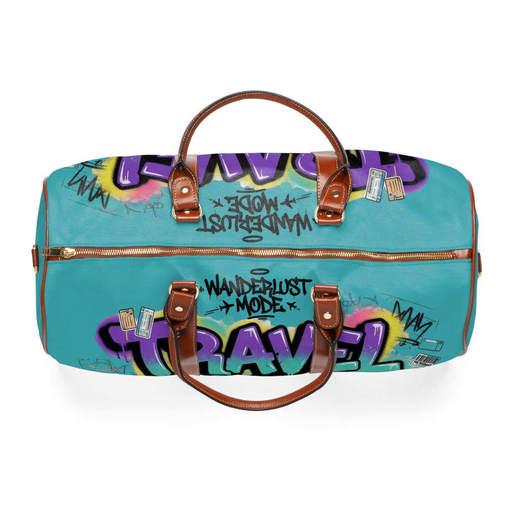 Graffiti 'Travel, Pet, Repeat' Waterproof Travel Bag