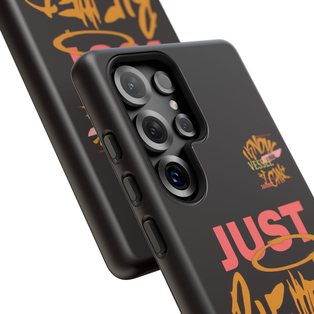 Phone Case — "Just Blessed" Bold Typographic Black Protective Case