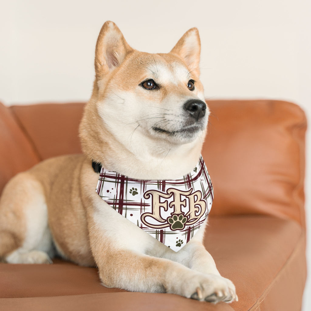 FFB Plaid Paw Pet Bandanna Collar