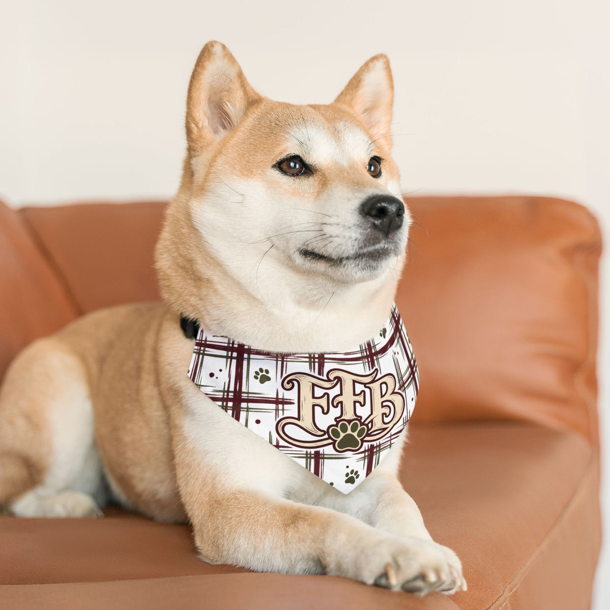 FFB Plaid Paw Pet Bandanna Collar