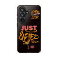 Phone Case — "Just Blessed" Bold Typographic Black Protective Case