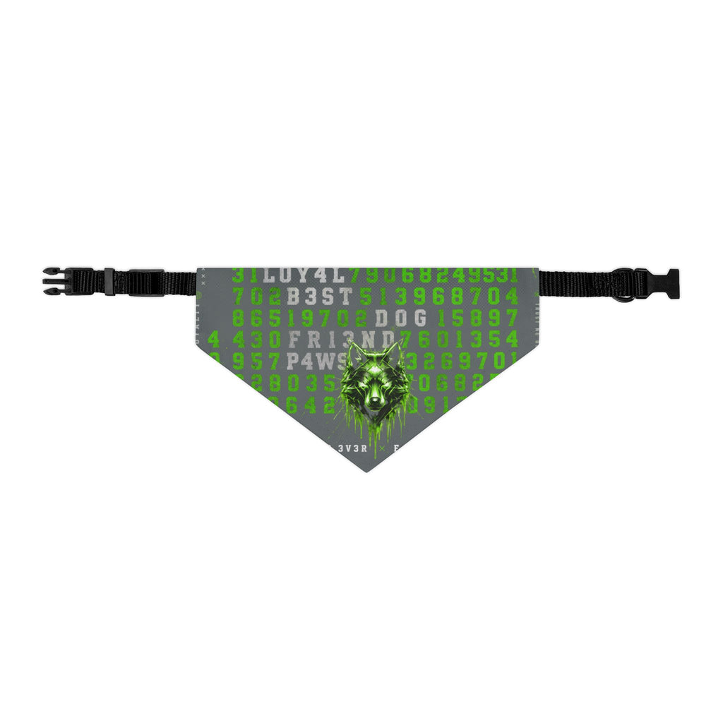 Blue Cyber Code Pet Bandana Collar — P4W5 0V3R P30PL3 Design