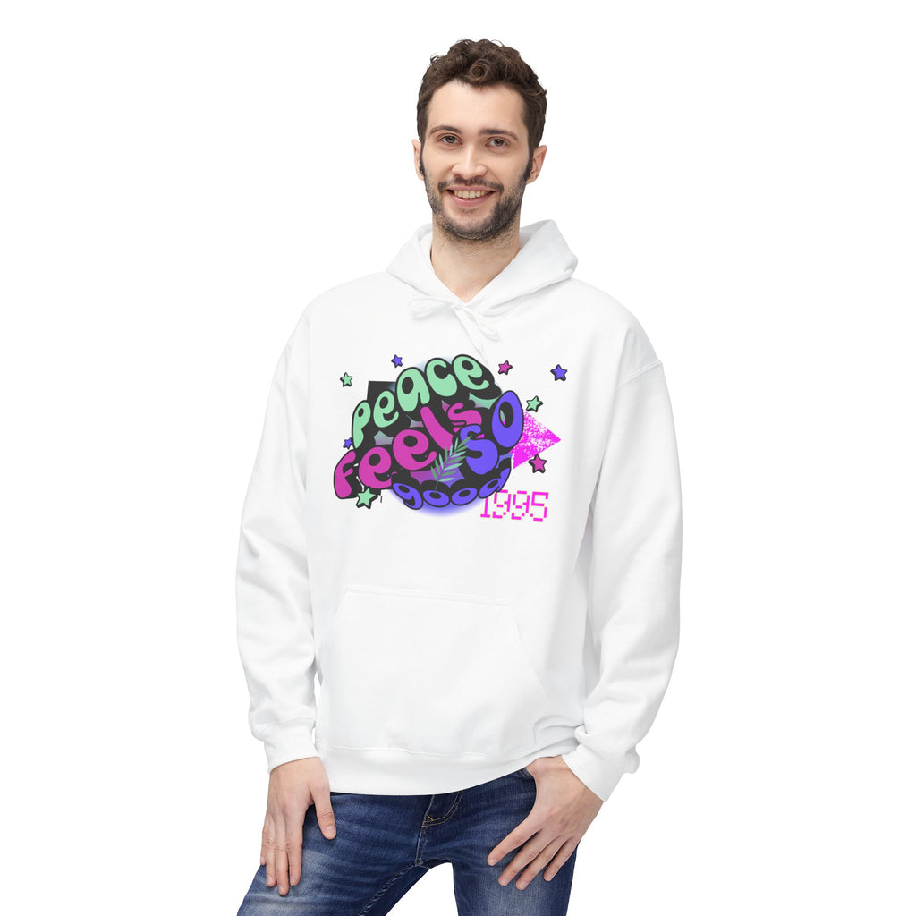 Peace Vibes Hoodie — 'Peace' Graphic Pullover (1995 Retro Earth Design)