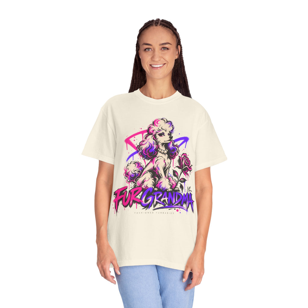 Poodle 'Fur Grandma' Graphic T-Shirt — Retro Neon Pet Lover Tee
