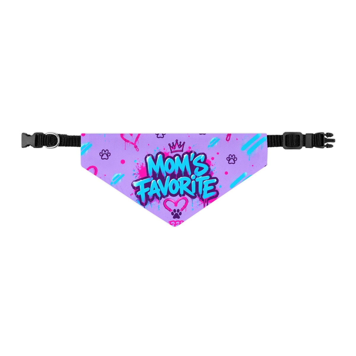 Mom's Favorite Pet Bandana Collar – Pink & Purple Hearts