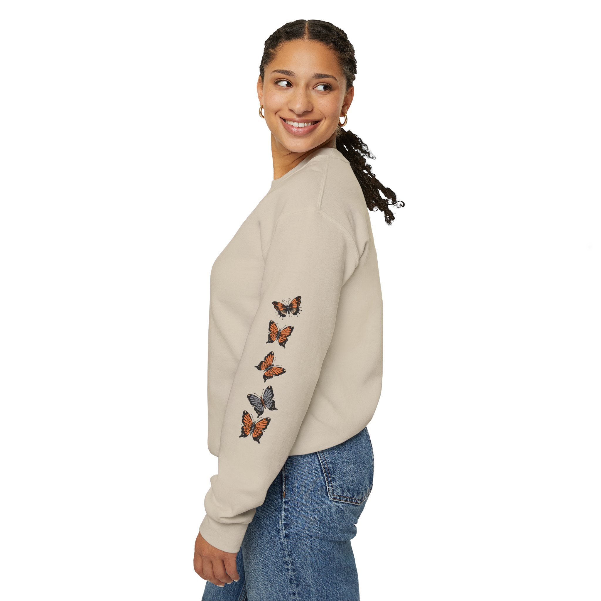 Orange Butterflies Multiple Sclerosis Awareness Sweatshirt