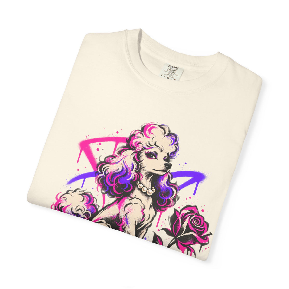 Poodle 'Fur Grandma' Graphic T-Shirt — Retro Neon Pet Lover Tee