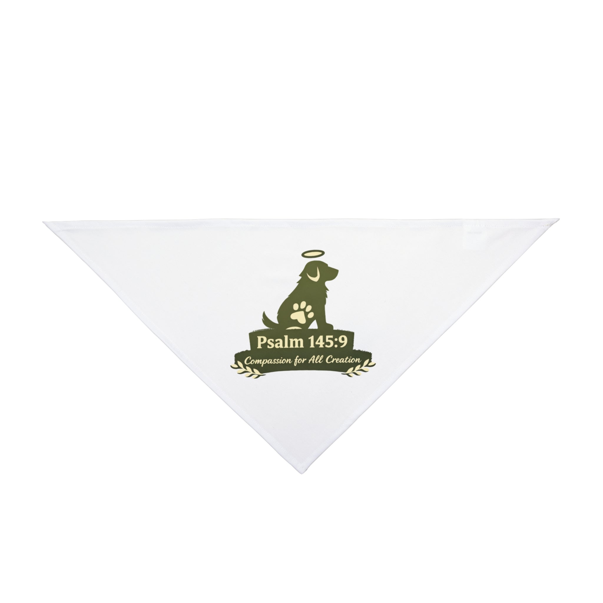 Psalm 145:9 Pet Bandana — Compassion for All Creatures Christian Dog Bandana, Matching Human Shirt Available