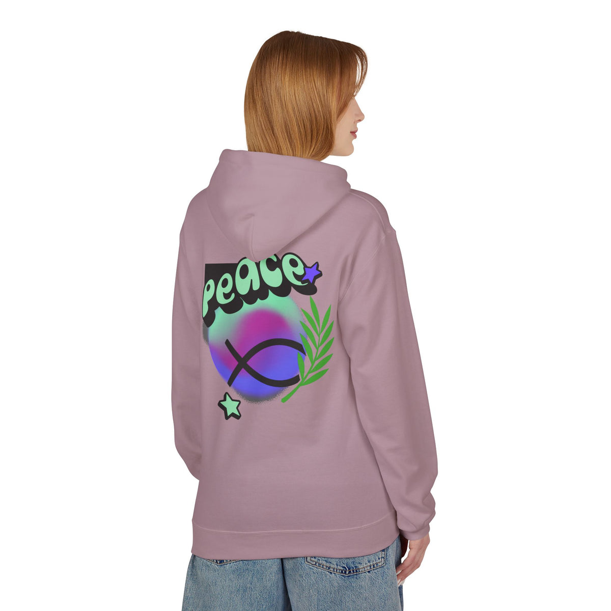 Peace Vibes Hoodie — 'Peace' Graphic Pullover (1995 Retro Earth Design)