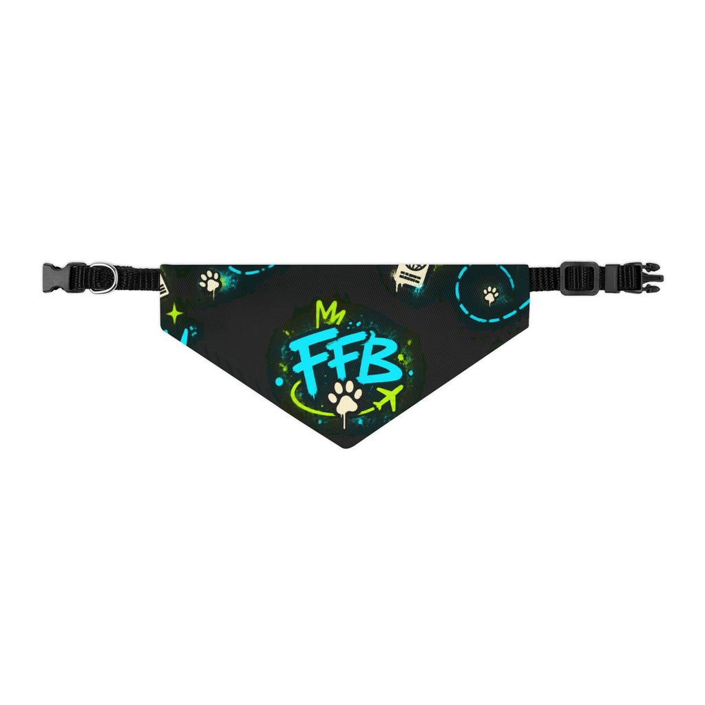Graffiti FFB Dog Bandana Collar – Neon Paw Print