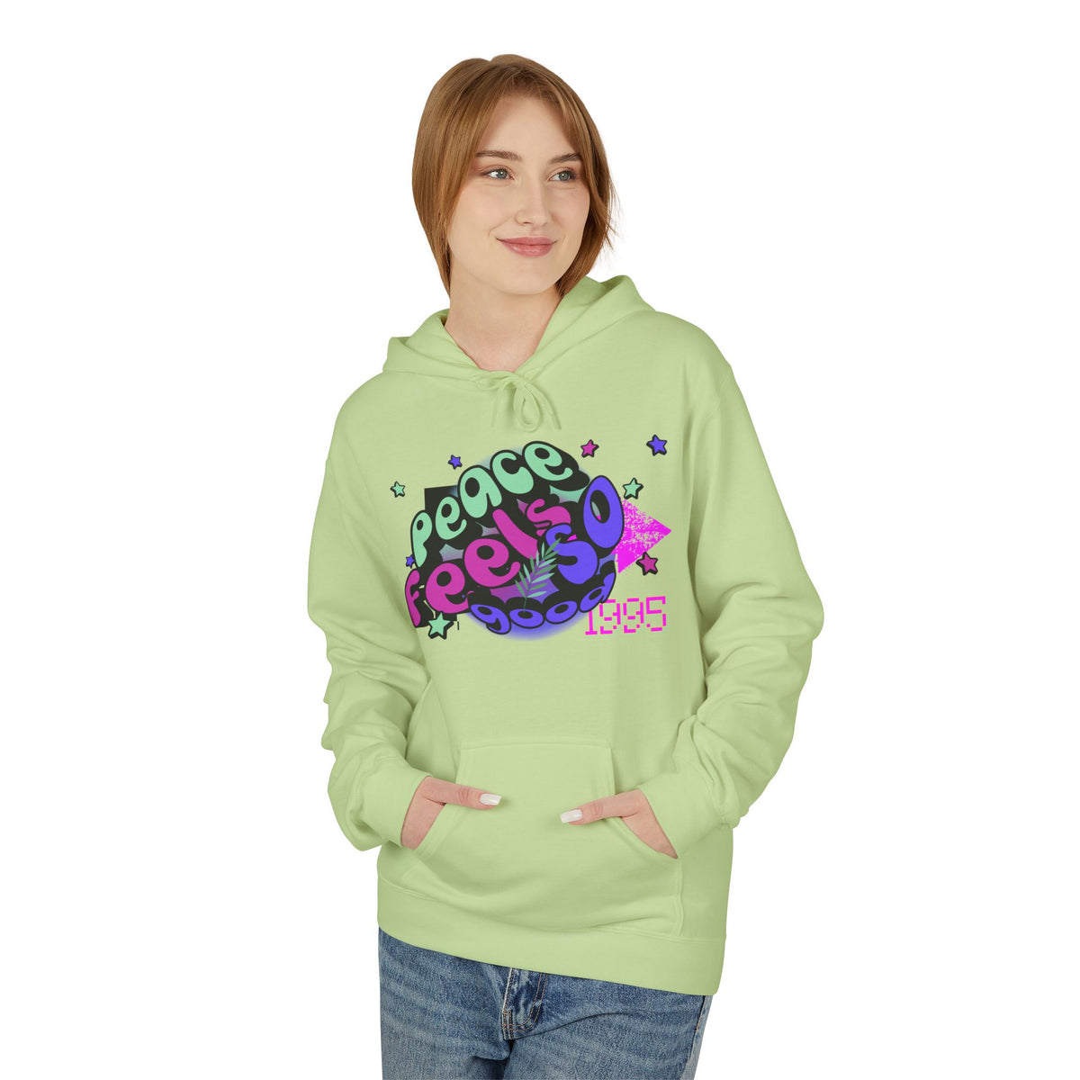 Peace Vibes Hoodie — 'Peace' Graphic Pullover (1995 Retro Earth Design)