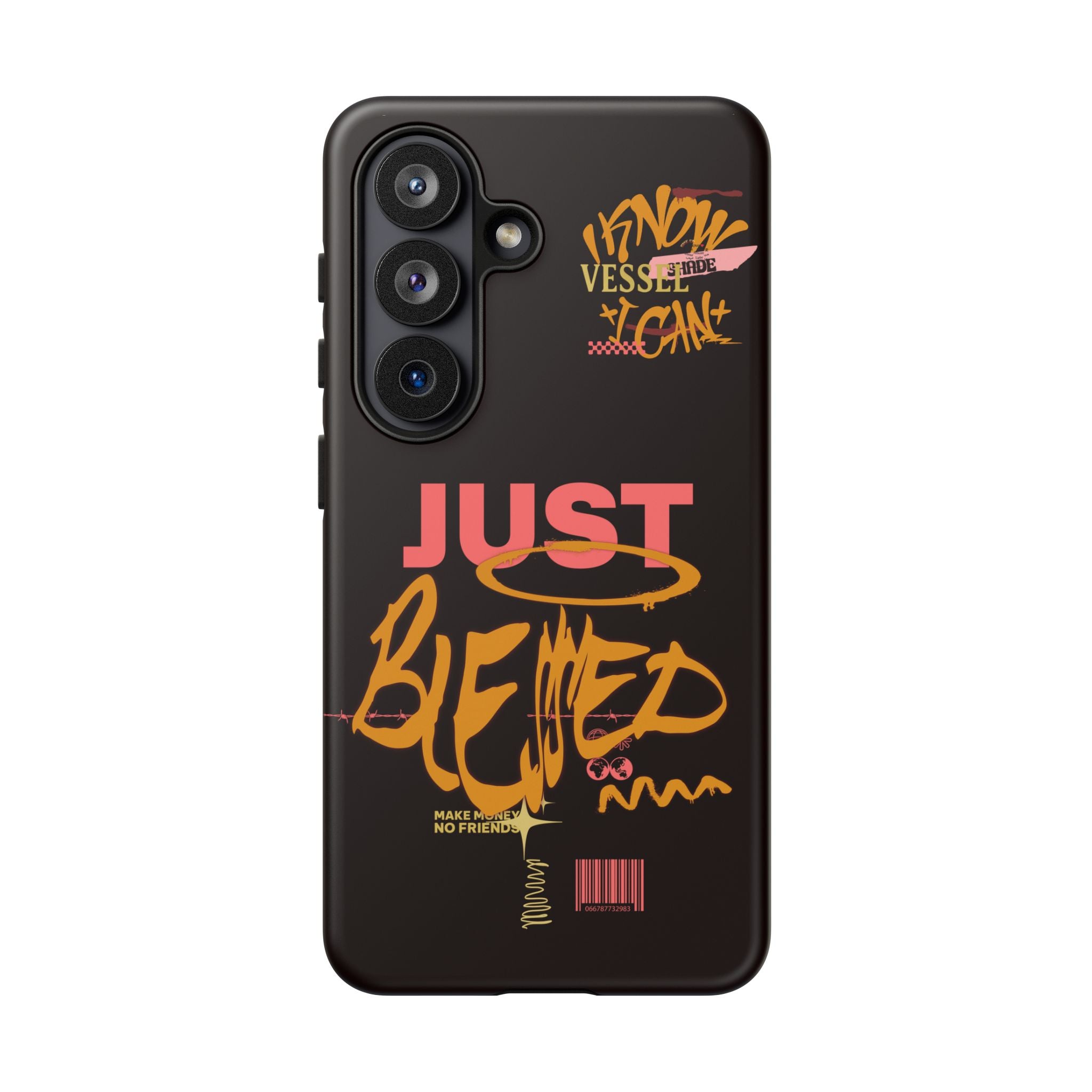 "Just Blessed" Bold Graffiti Typographic Protective Phone Case