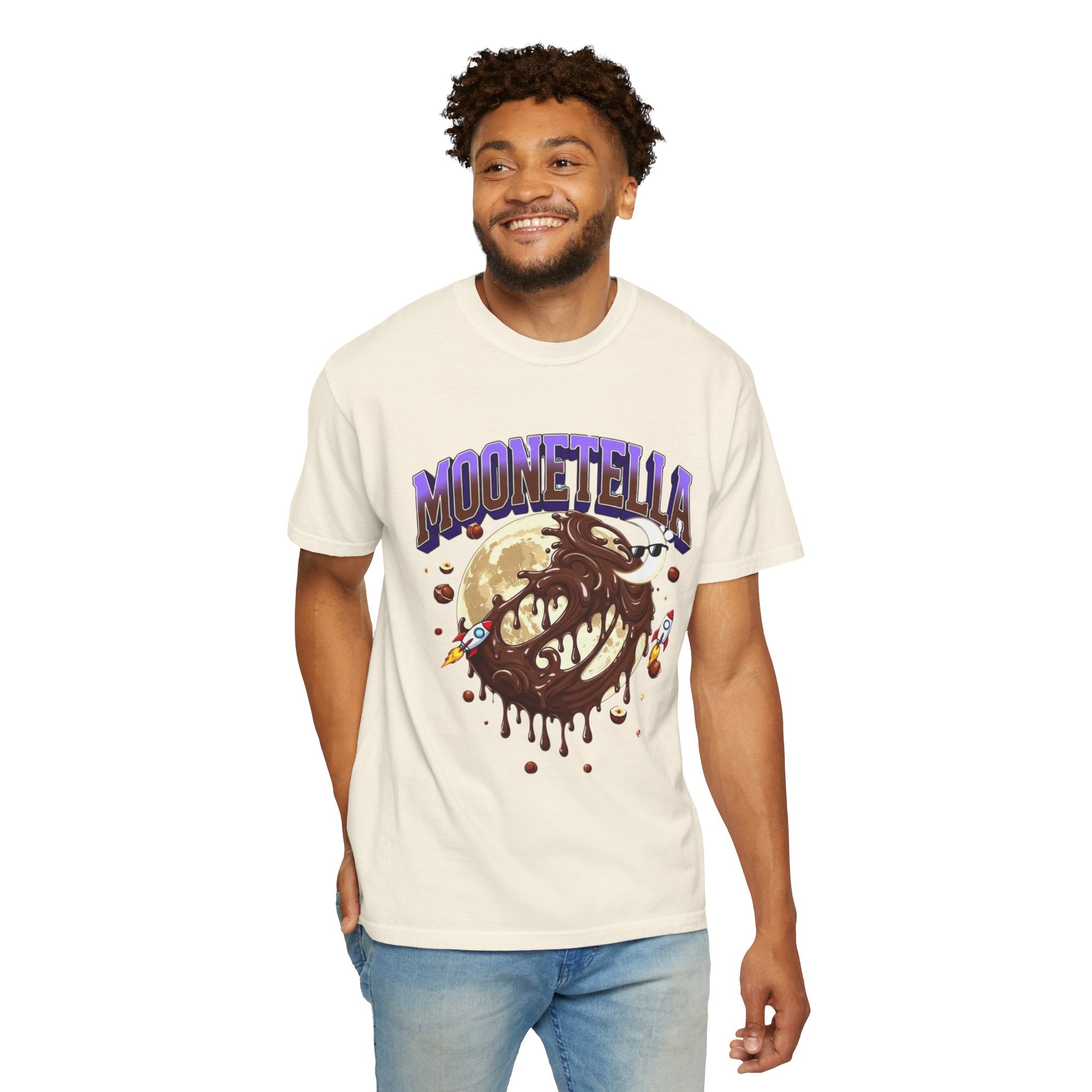 Moonetella T-Shirt — Retro Space Chocolate Moon Graphic Tee (Artemis II Mission Tribute)