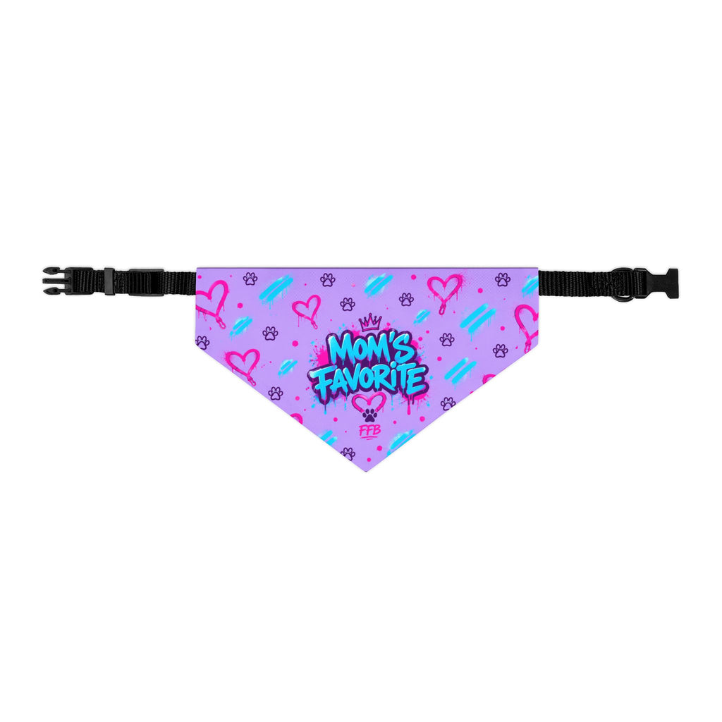 Mom's Favorite Pet Bandana Collar – Pink & Purple Hearts