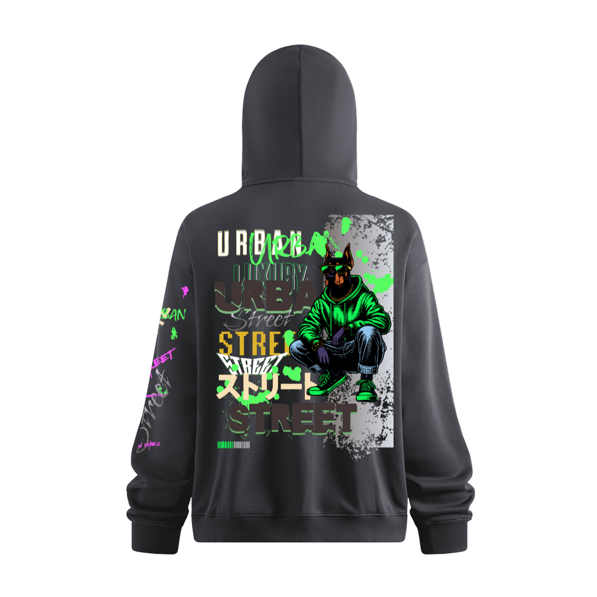 Doberman Windproof Sports Zip-up Hoodie with Built-in Face Mask