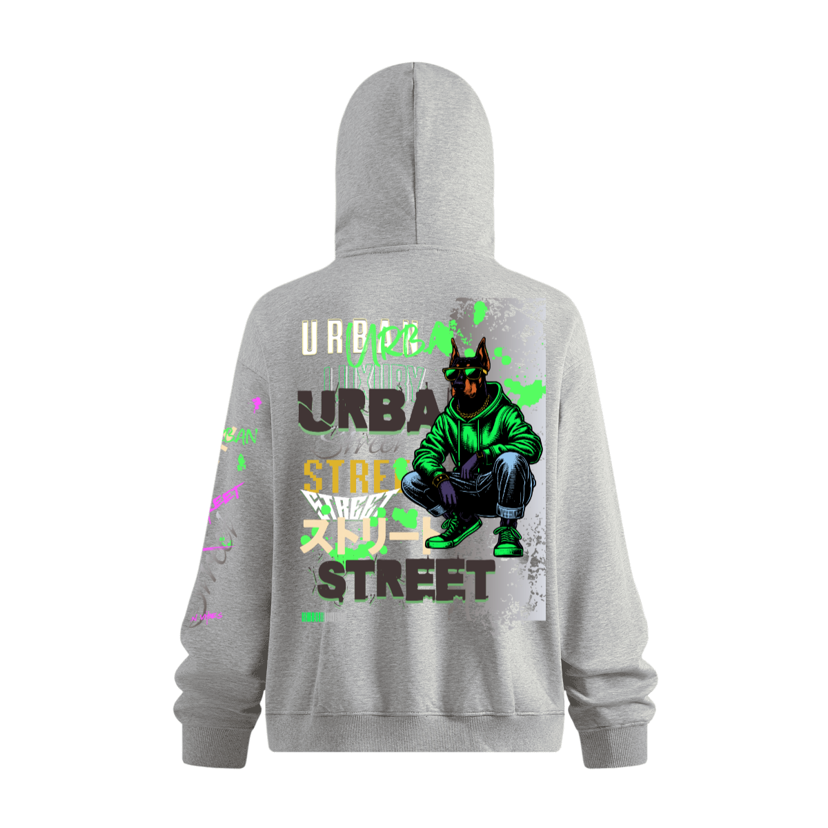 Doberman Windproof Sports Zip-up Hoodie with Built-in Face Mask