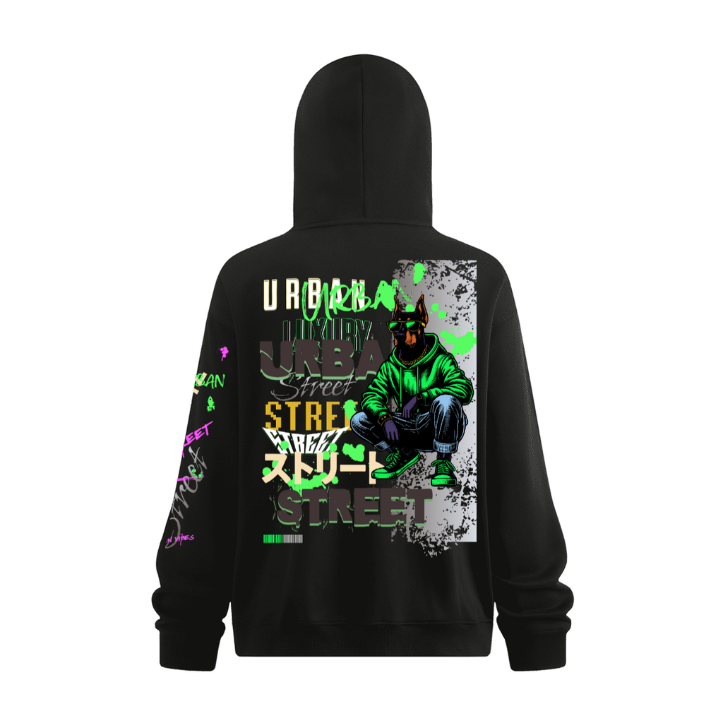 Doberman Windproof Sports Zip-up Hoodie with Built-in Face Mask