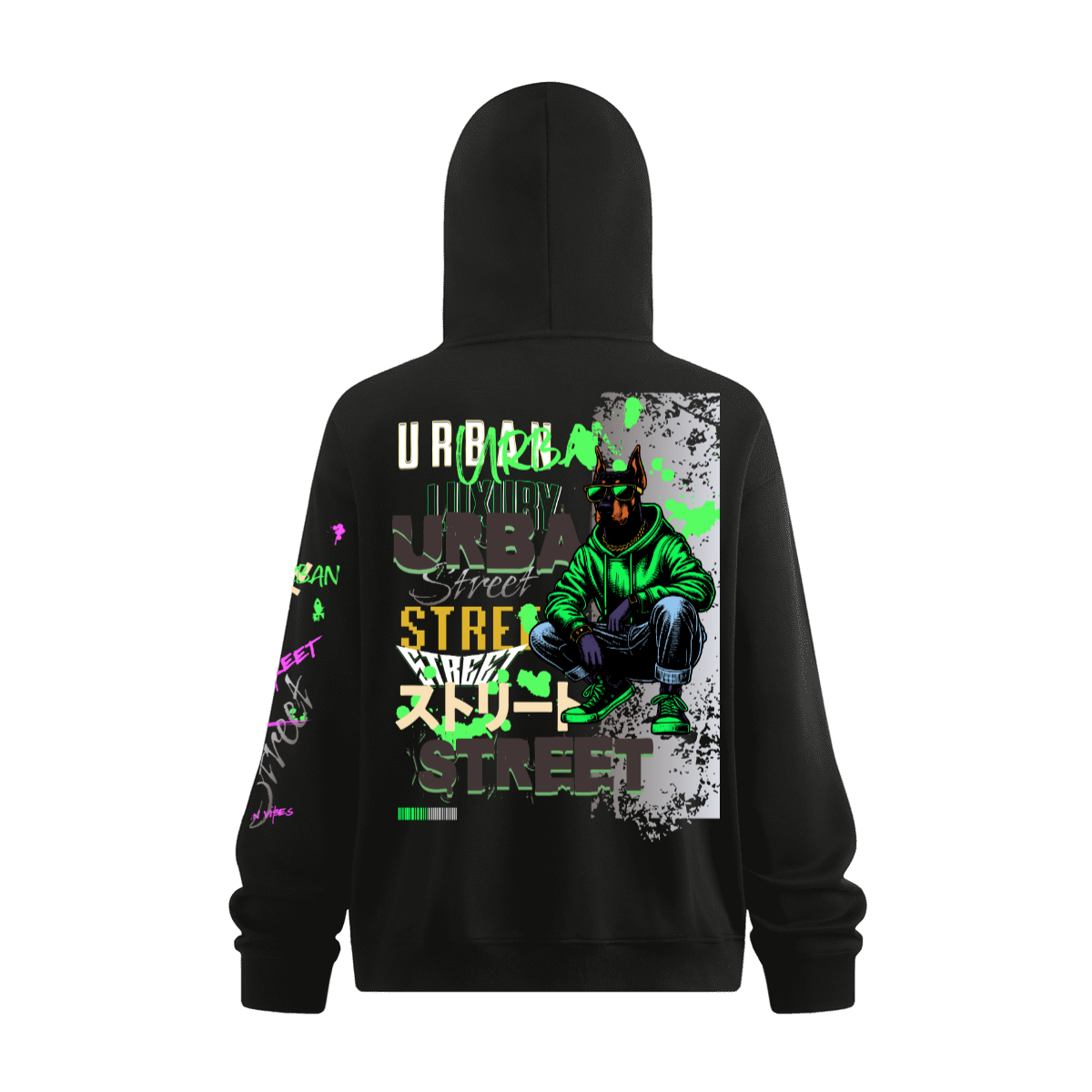 Doberman Windproof Sports Zip-up Hoodie with Built-in Face Mask