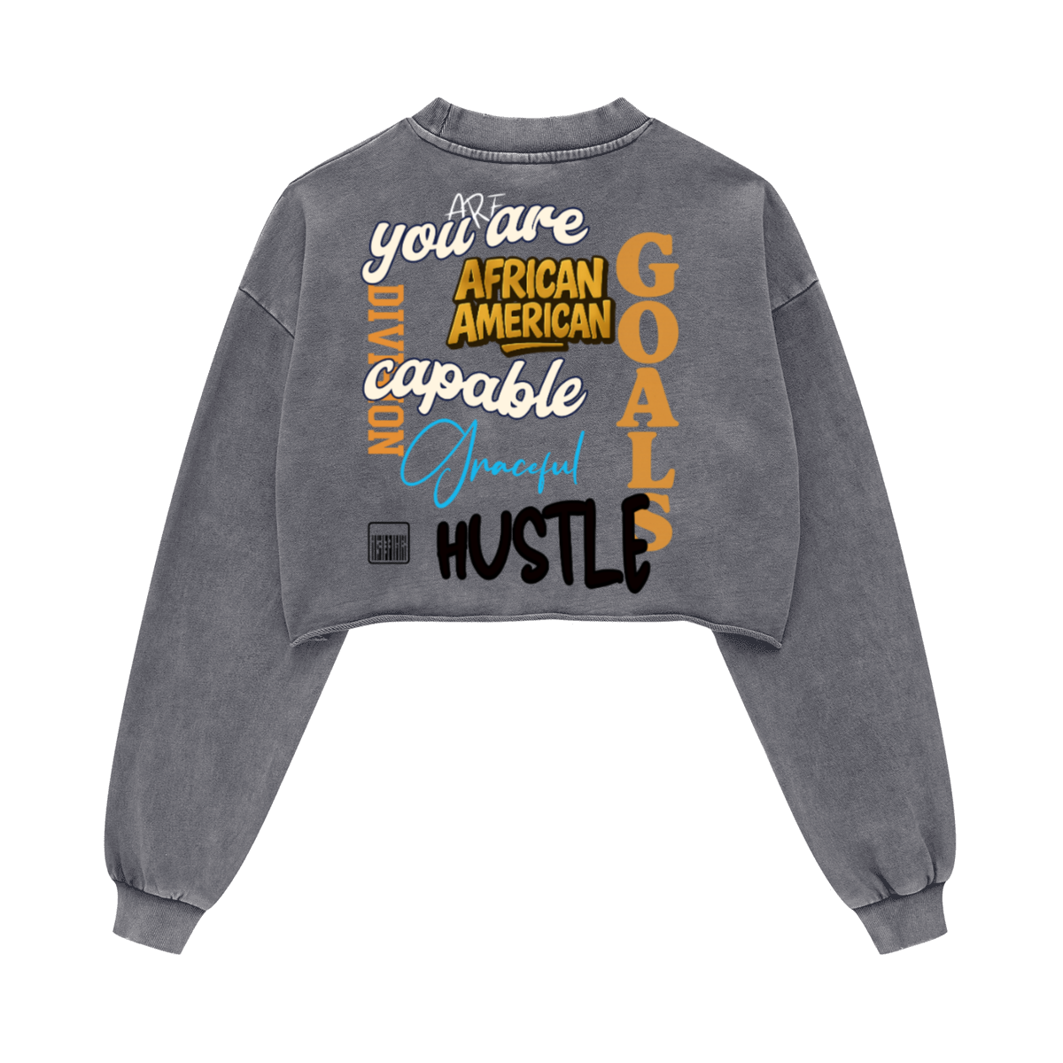 Washed Raw-Edge Cropped Crew Neck Sweatshirt