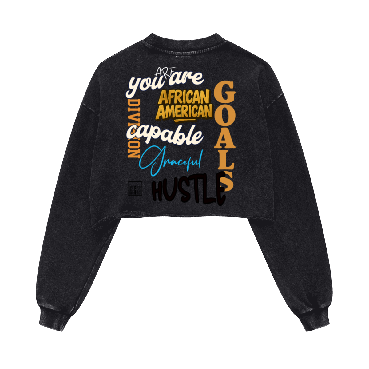 Washed Raw-Edge Cropped Crew Neck Sweatshirt