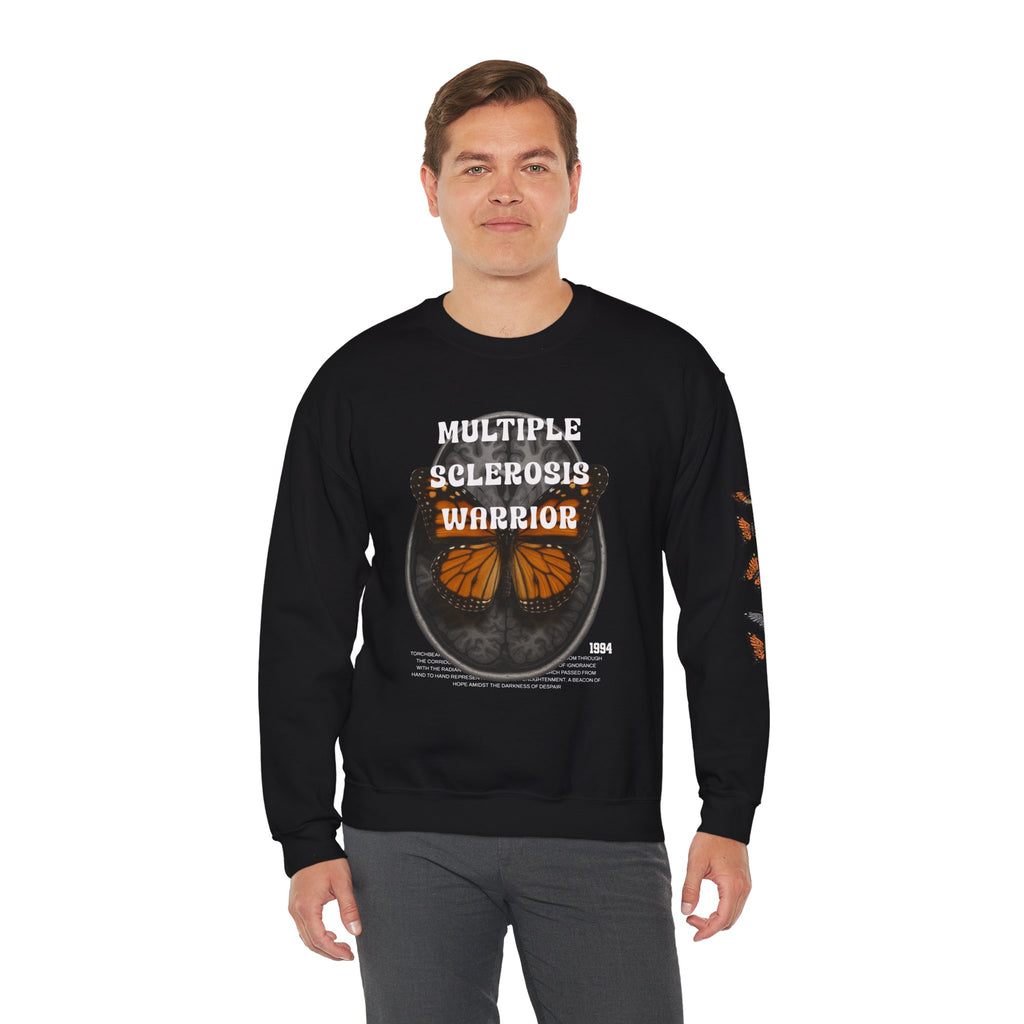 Orange Butterflies Multiple Sclerosis Awareness Sweatshirt