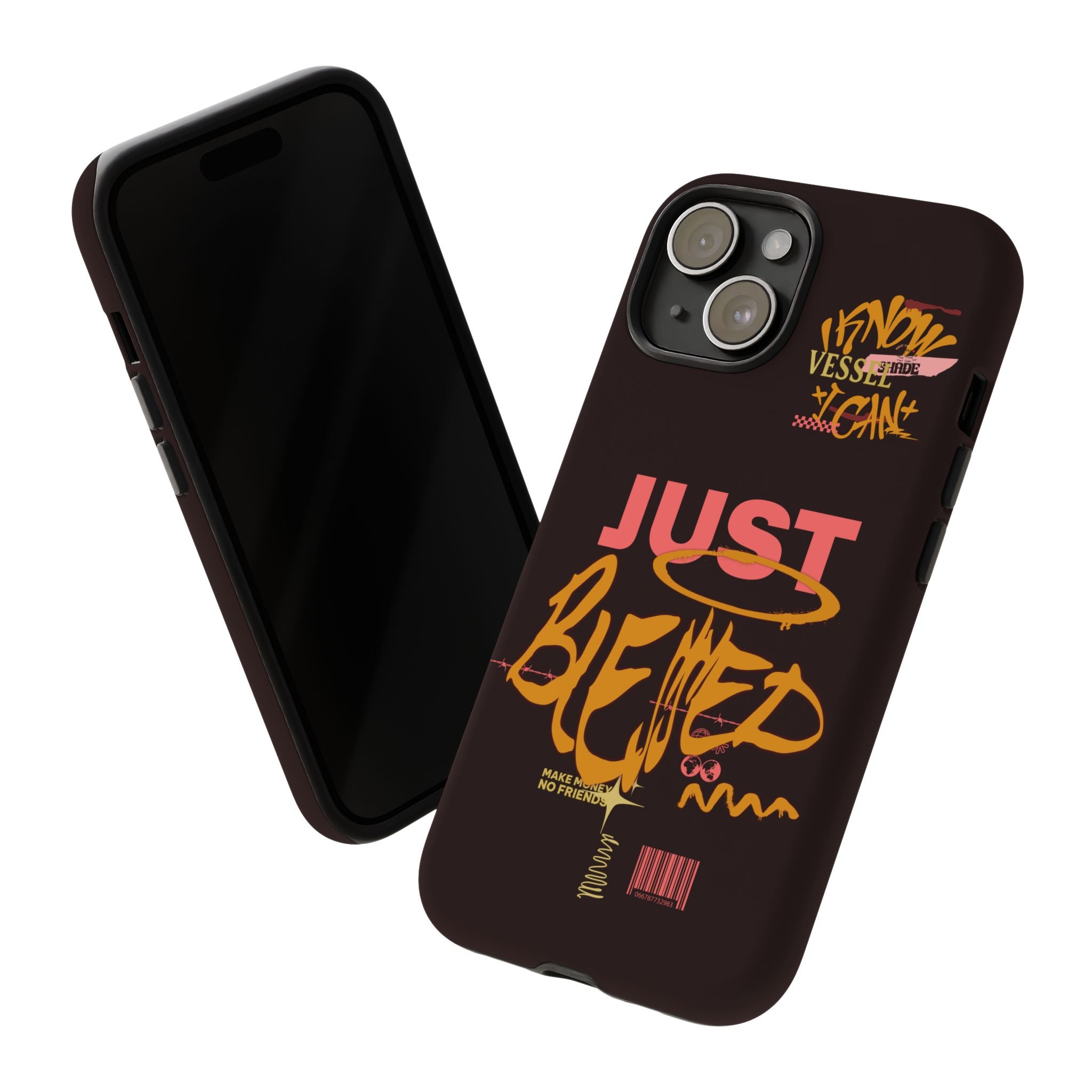 Phone Case — "Just Blessed" Bold Typographic Black Protective Case