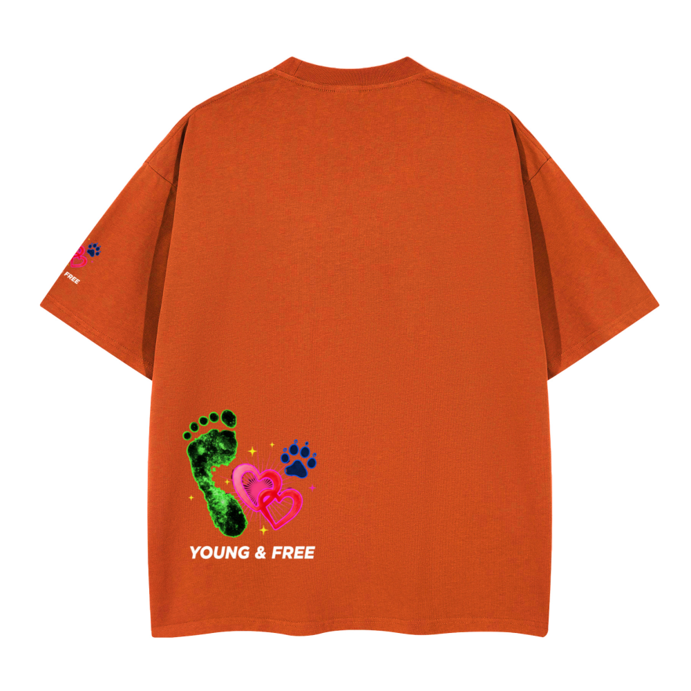 Unisex Boxy blue paw love T-shirt(280GSM)longer delivery time