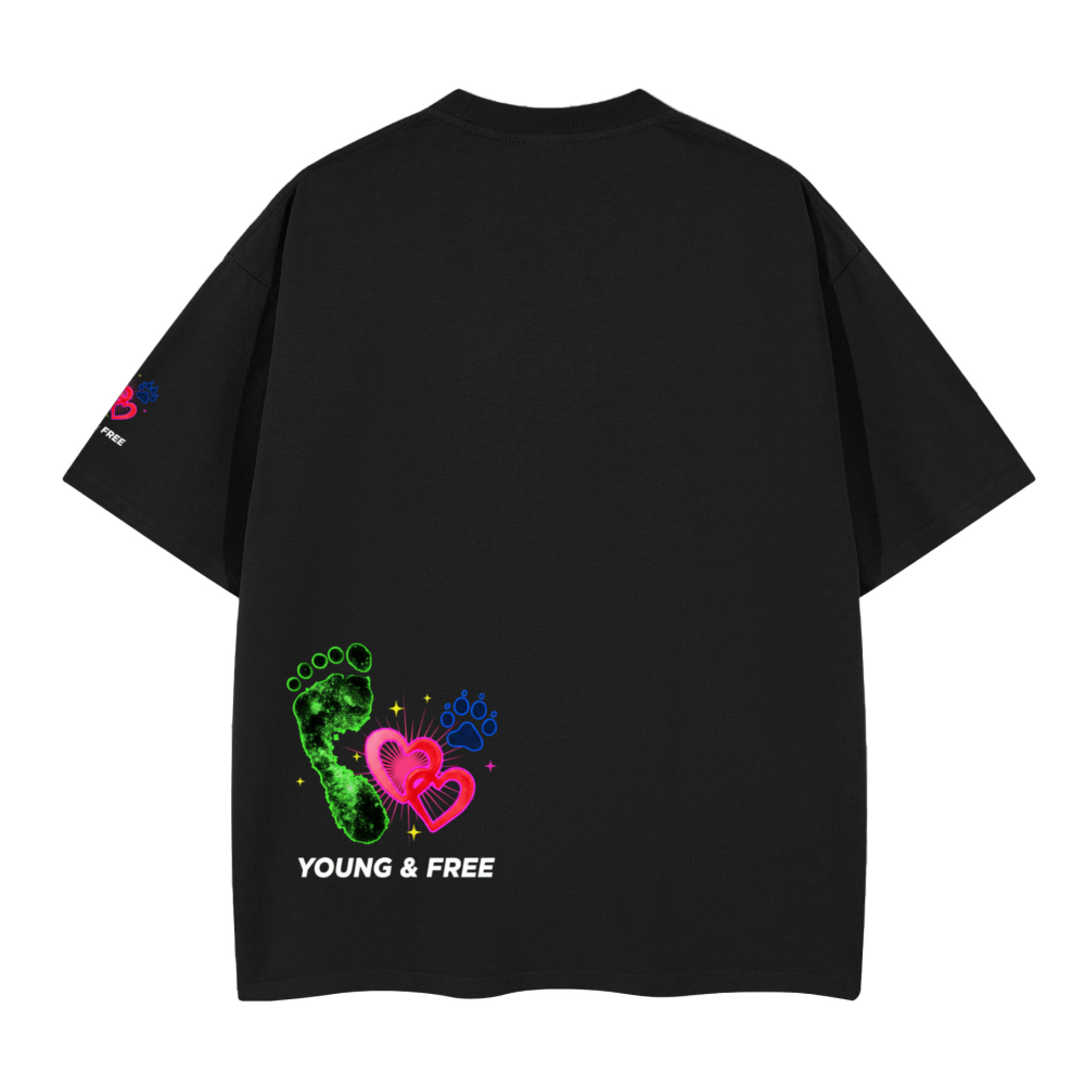 Unisex Boxy blue paw love T-shirt(280GSM)longer delivery time