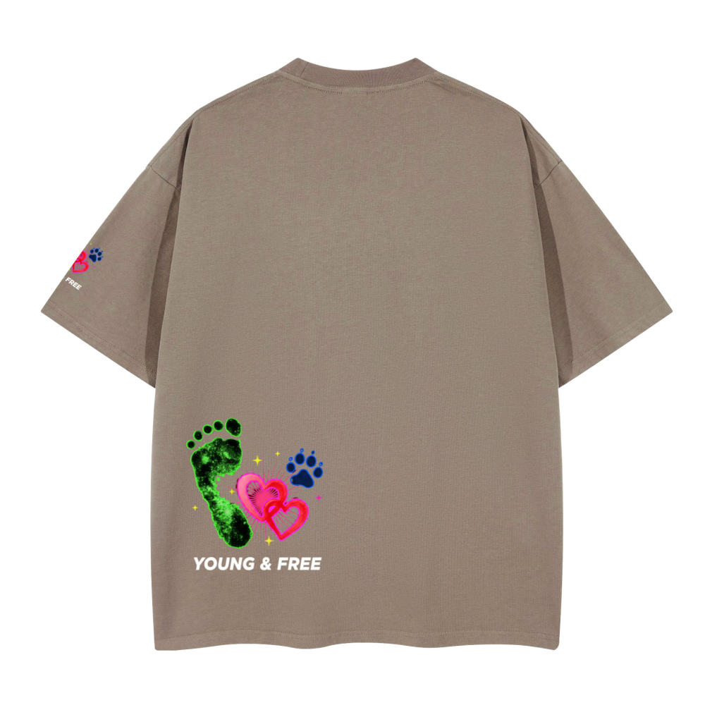Unisex Boxy blue paw love T-shirt(280GSM)longer delivery time