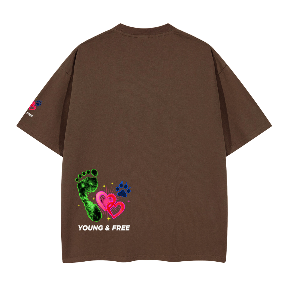 Unisex Boxy blue paw love T-shirt(280GSM)longer delivery time