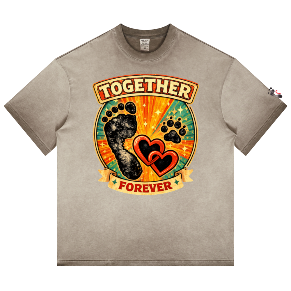 Footprints  Washed Gradient Stir Fried T-shirt(255GSM)longer delivery service