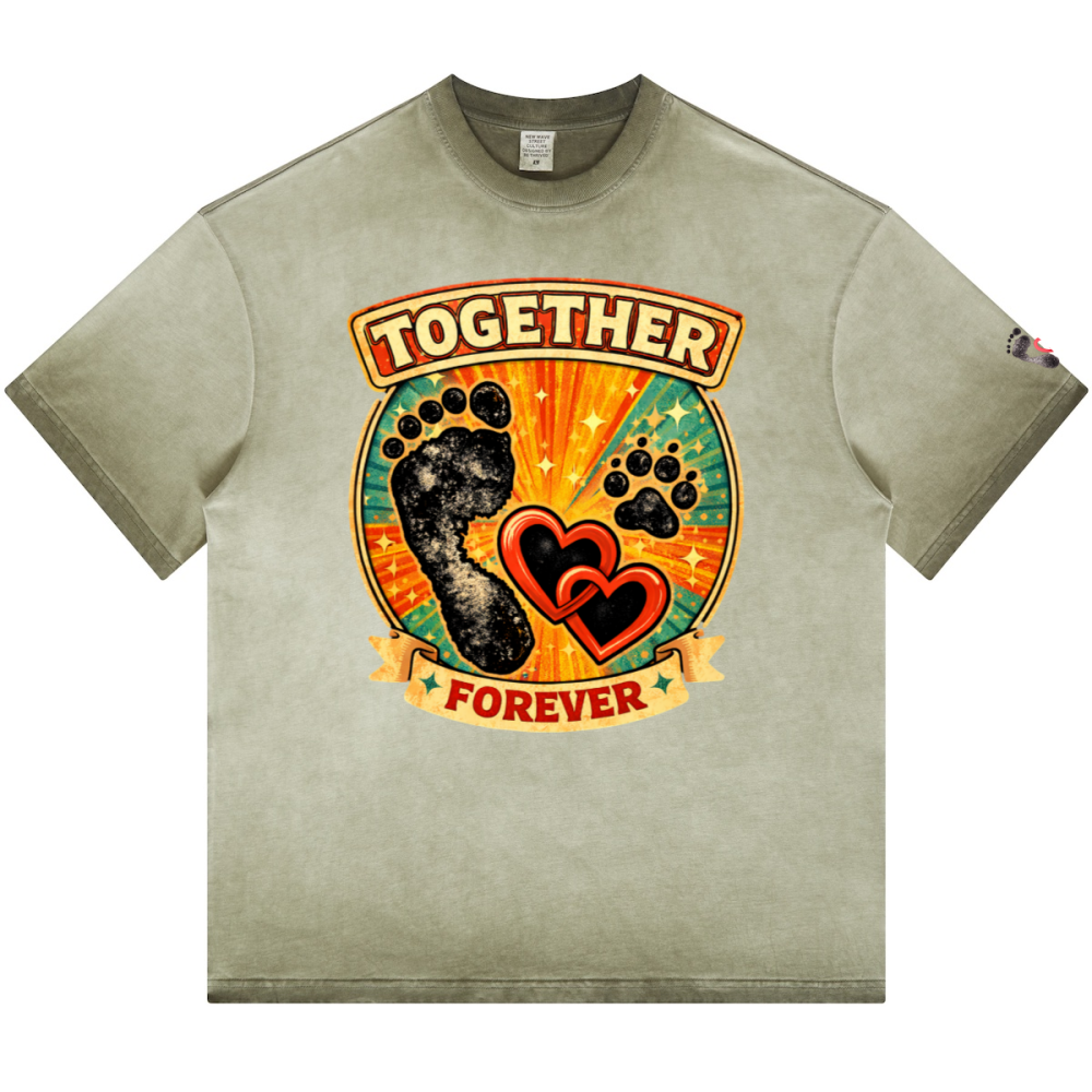 Footprints  Washed Gradient Stir Fried T-shirt(255GSM)longer delivery service