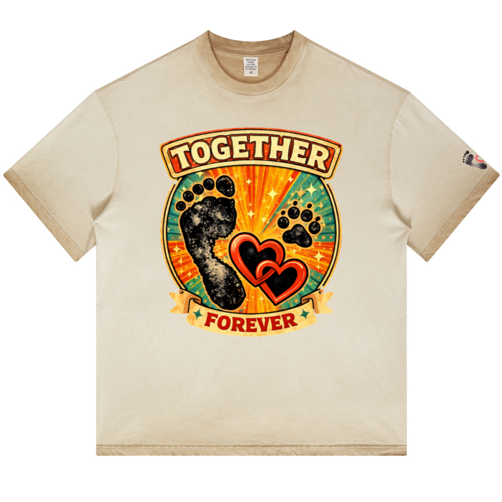 Footprints  Washed Gradient Stir Fried T-shirt(255GSM)longer delivery service