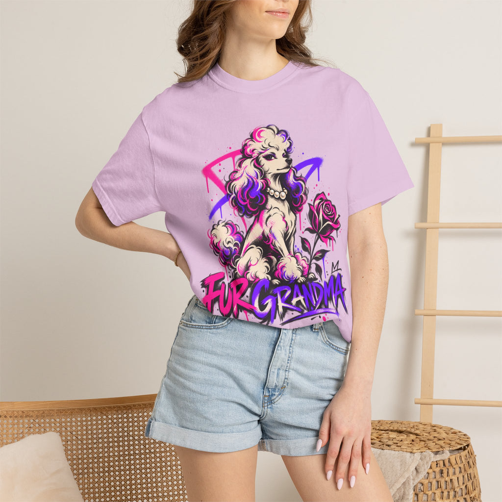 Poodle 'Fur Grandma' Graphic T-Shirt — Retro Neon Pet Lover Tee