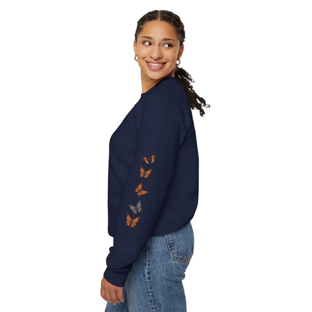Orange Butterflies Multiple Sclerosis Awareness Sweatshirt