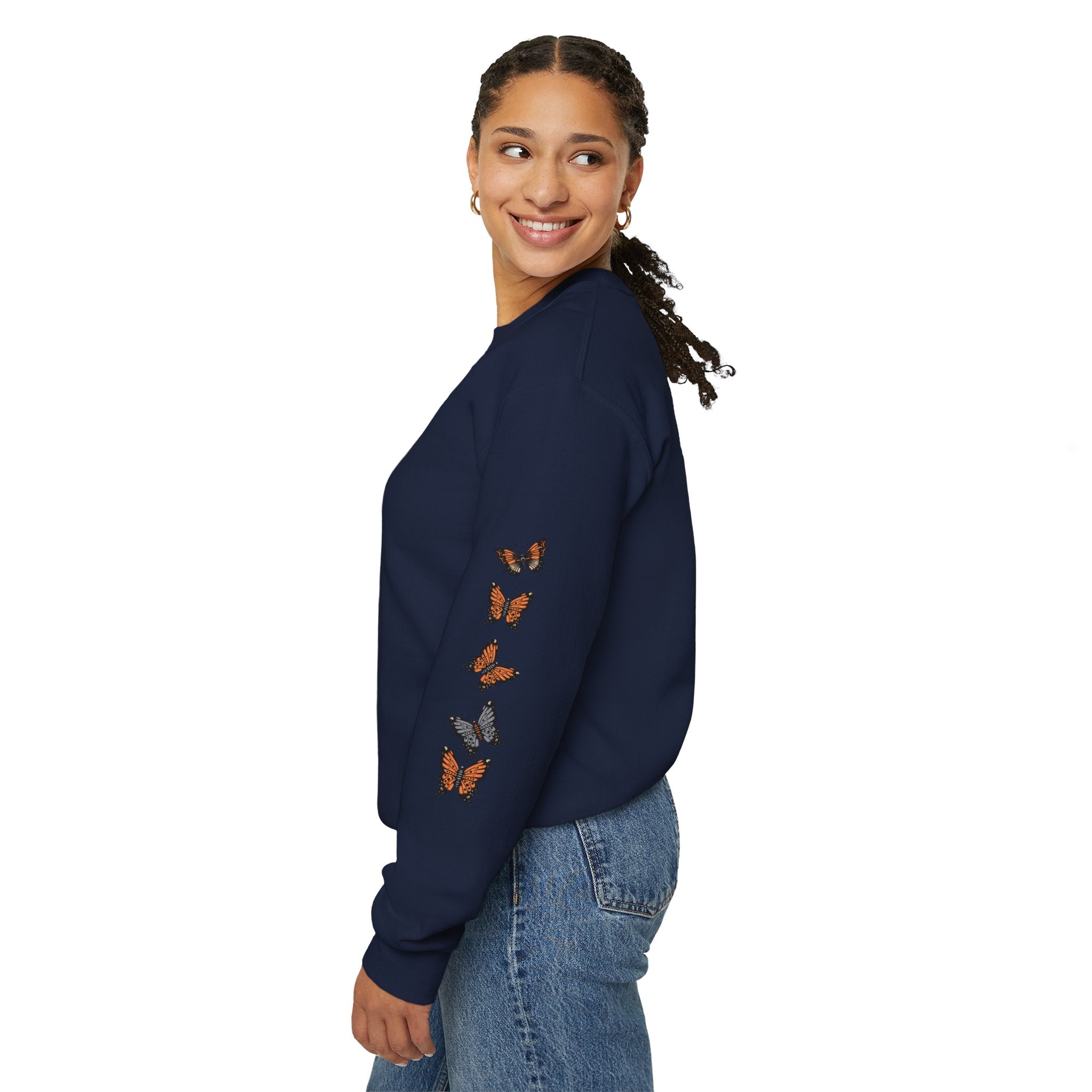 Orange Butterflies Multiple Sclerosis Awareness Sweatshirt