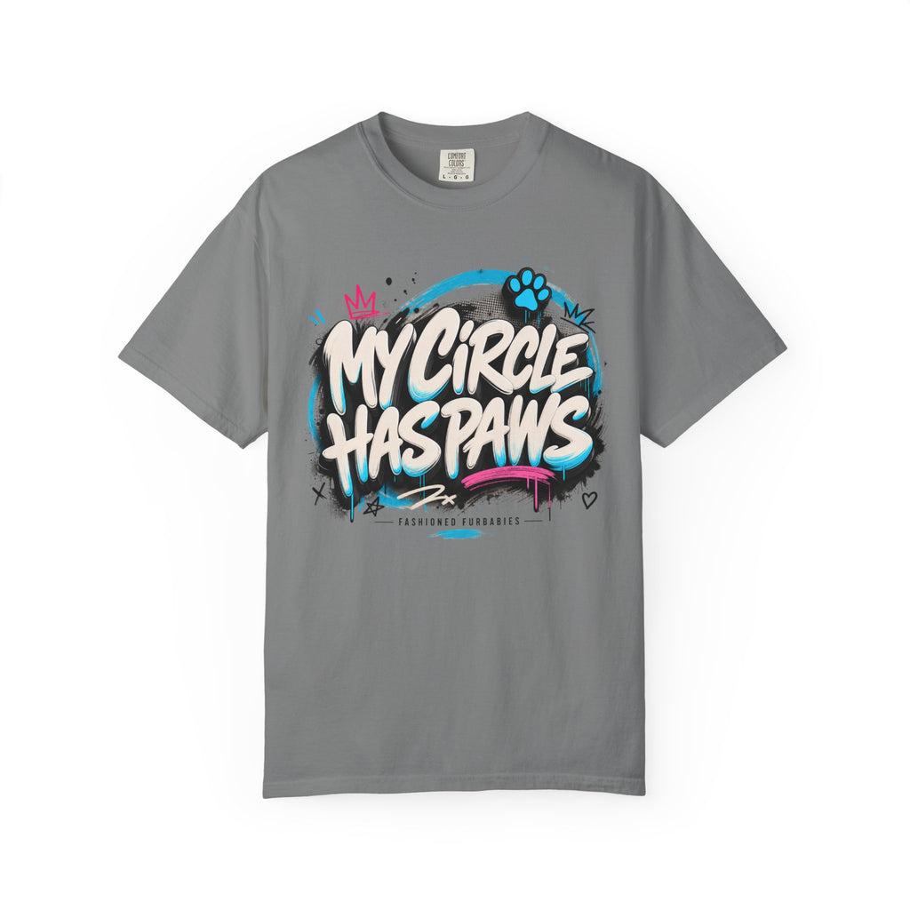 My Circle Has Paws Graffiti T-Shirt — Cute Pet Lover Tee