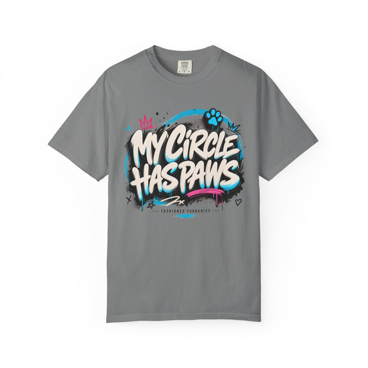 My Circle Has Paws Graffiti T-Shirt — Cute Pet Lover Tee