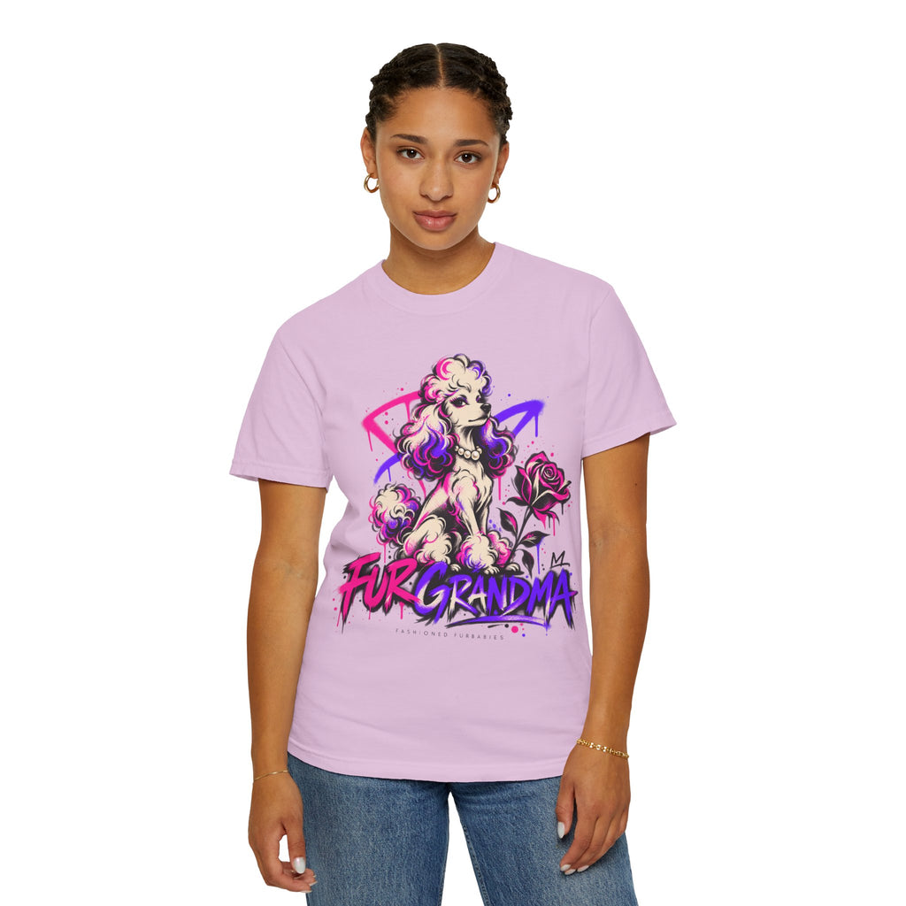Poodle 'Fur Grandma' Graphic T-Shirt — Retro Neon Pet Lover Tee