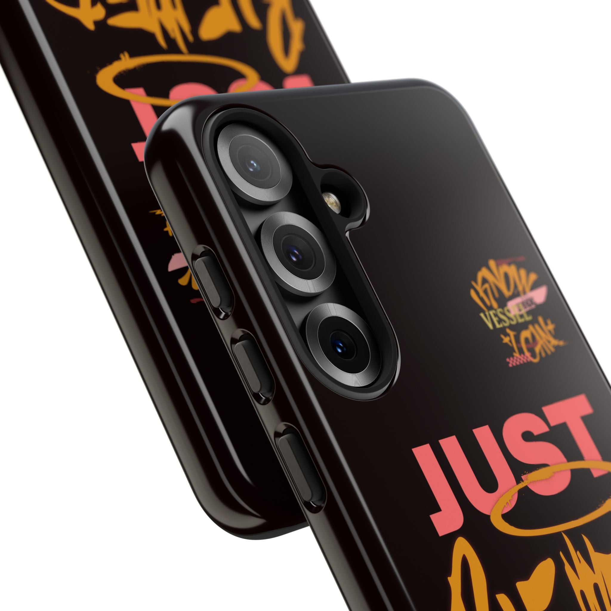 Phone Case — "Just Blessed" Bold Typographic Black Protective Case