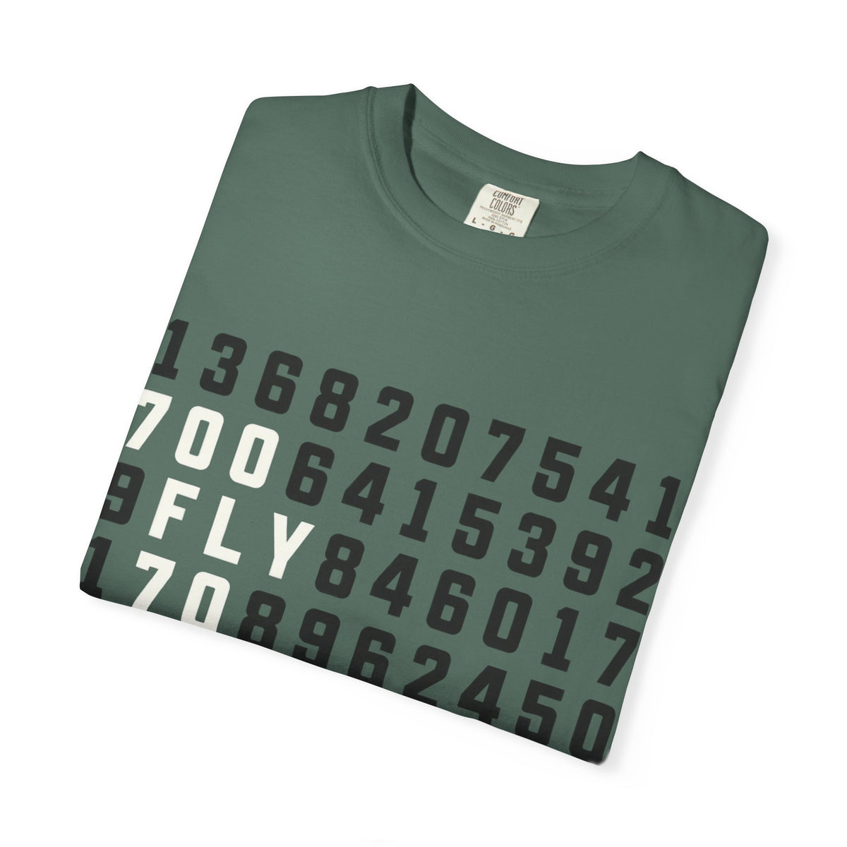 Numbers Graphic Tee — Blue Retro Code Design