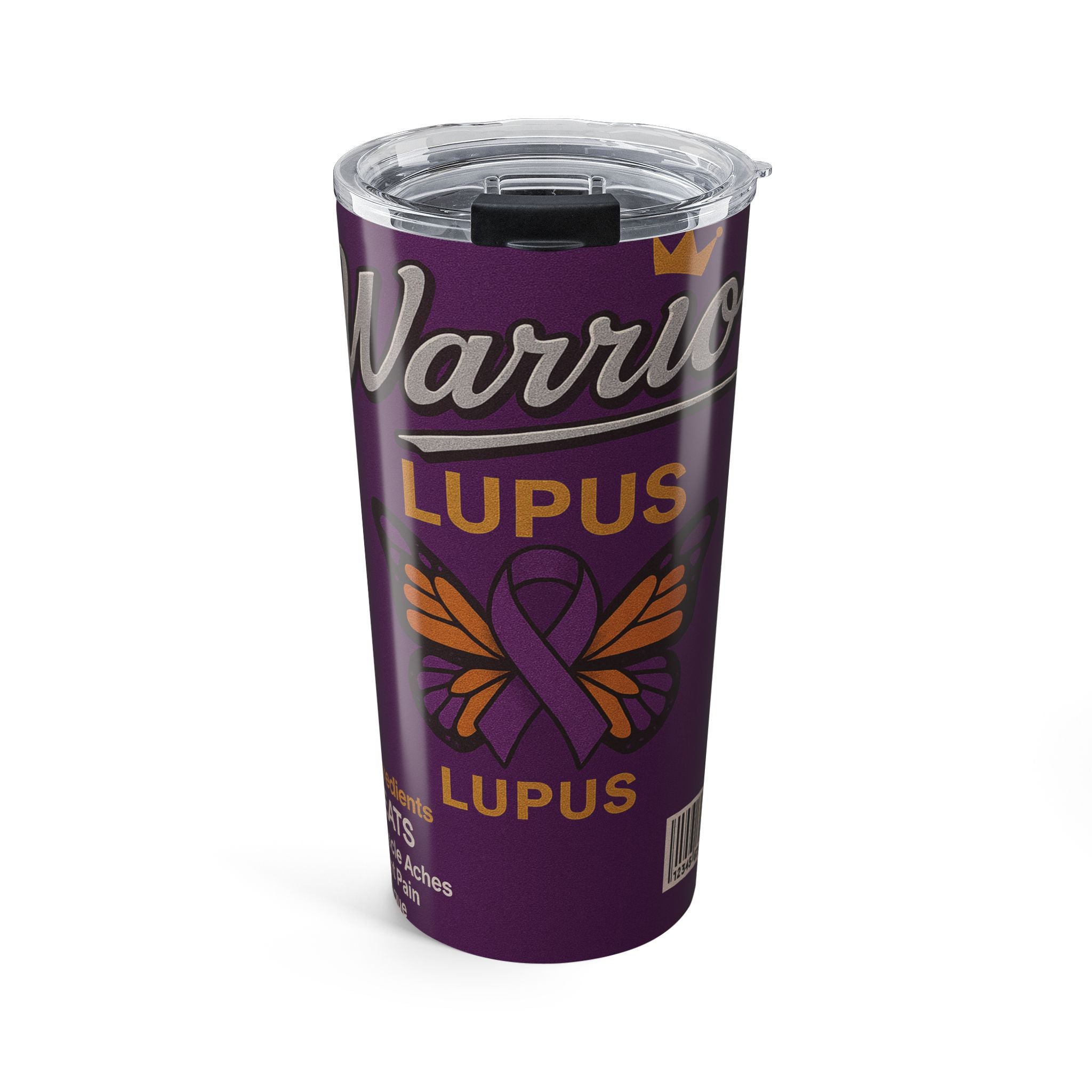Lupus Warrior Tumbler 20oz - Purple Ribbon Awareness Gift