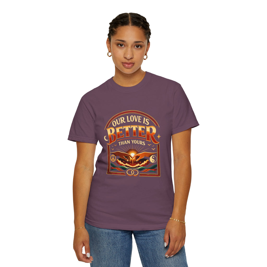 Our Love Is Better Graphic T‑Shirt — Retro Sun & Eagle Vintage Tee