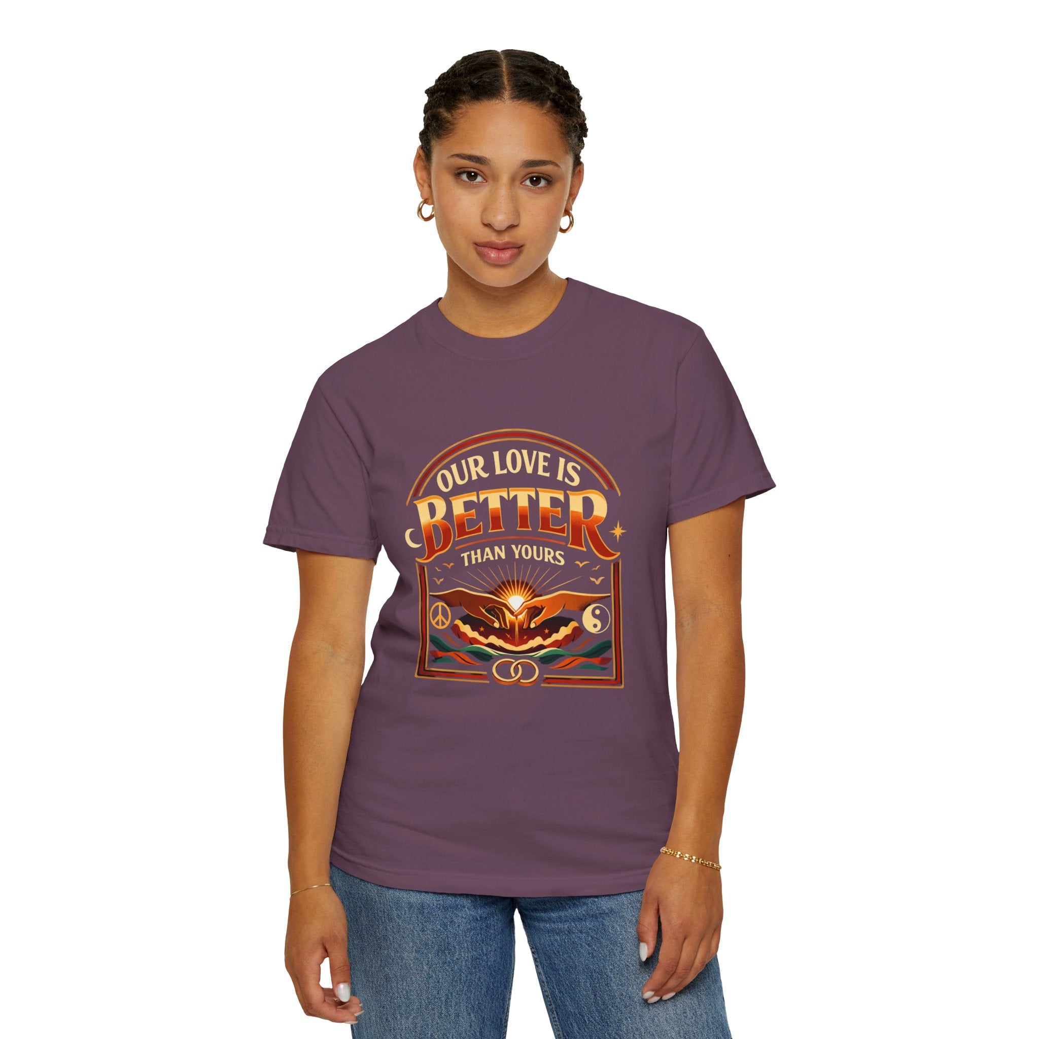 Our Love Is Better Graphic T‑Shirt — Retro Sun & Eagle Vintage Tee