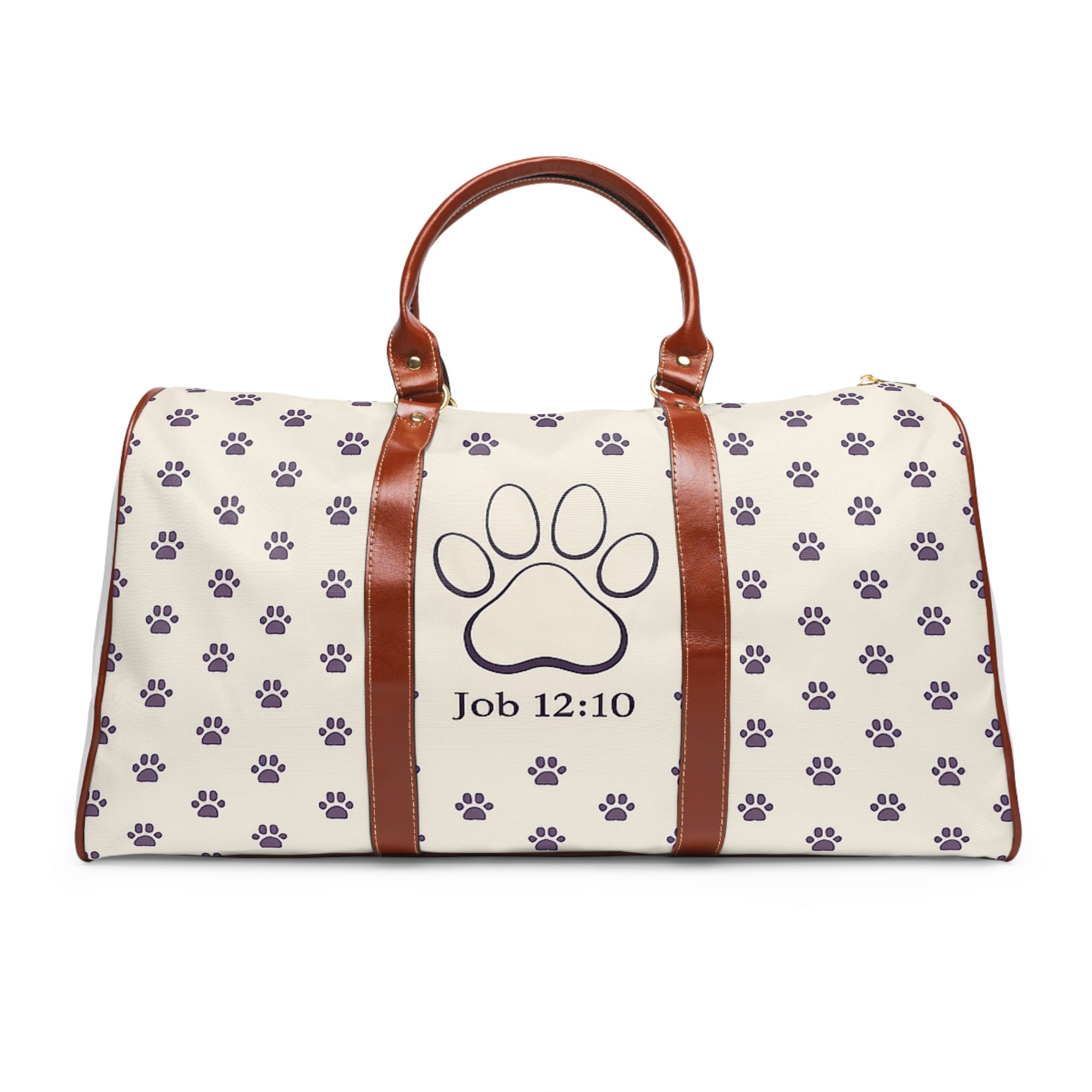 Pet Paw Scripture Duffle Bag – Job 12:10 Waterproof Travel Bag
