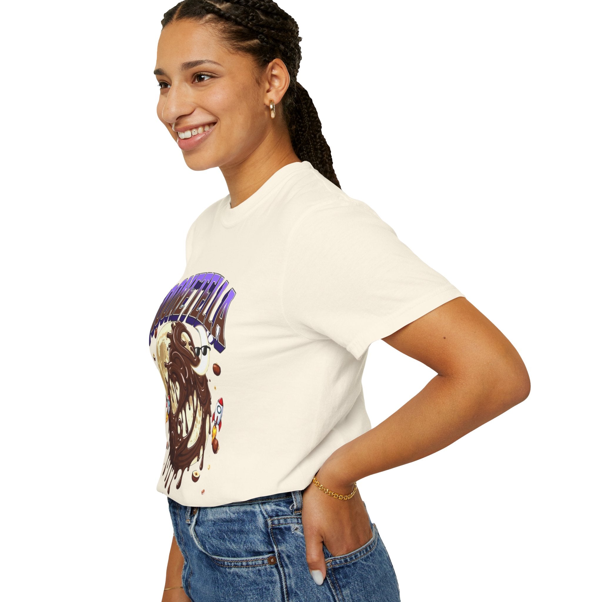 Moonetella T-Shirt — Retro Space Chocolate Moon Graphic Tee (Artemis II Mission Tribute)